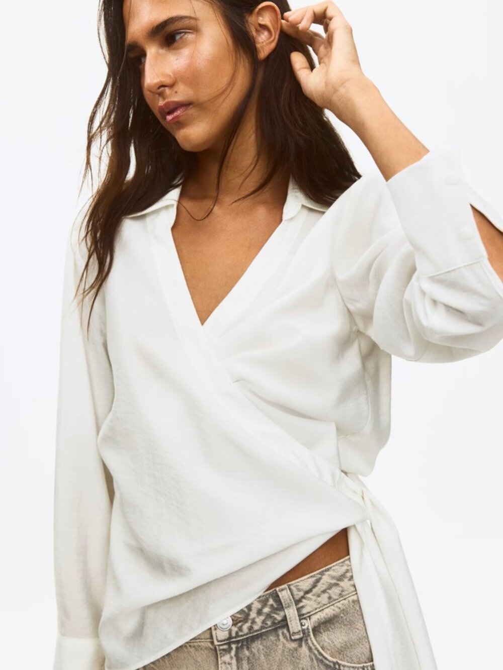 White Wrap Top